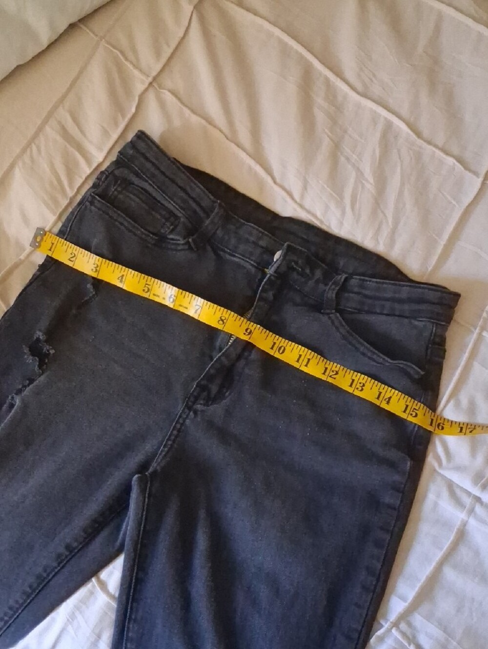 Dark Gray Distressed Skinny Jeans